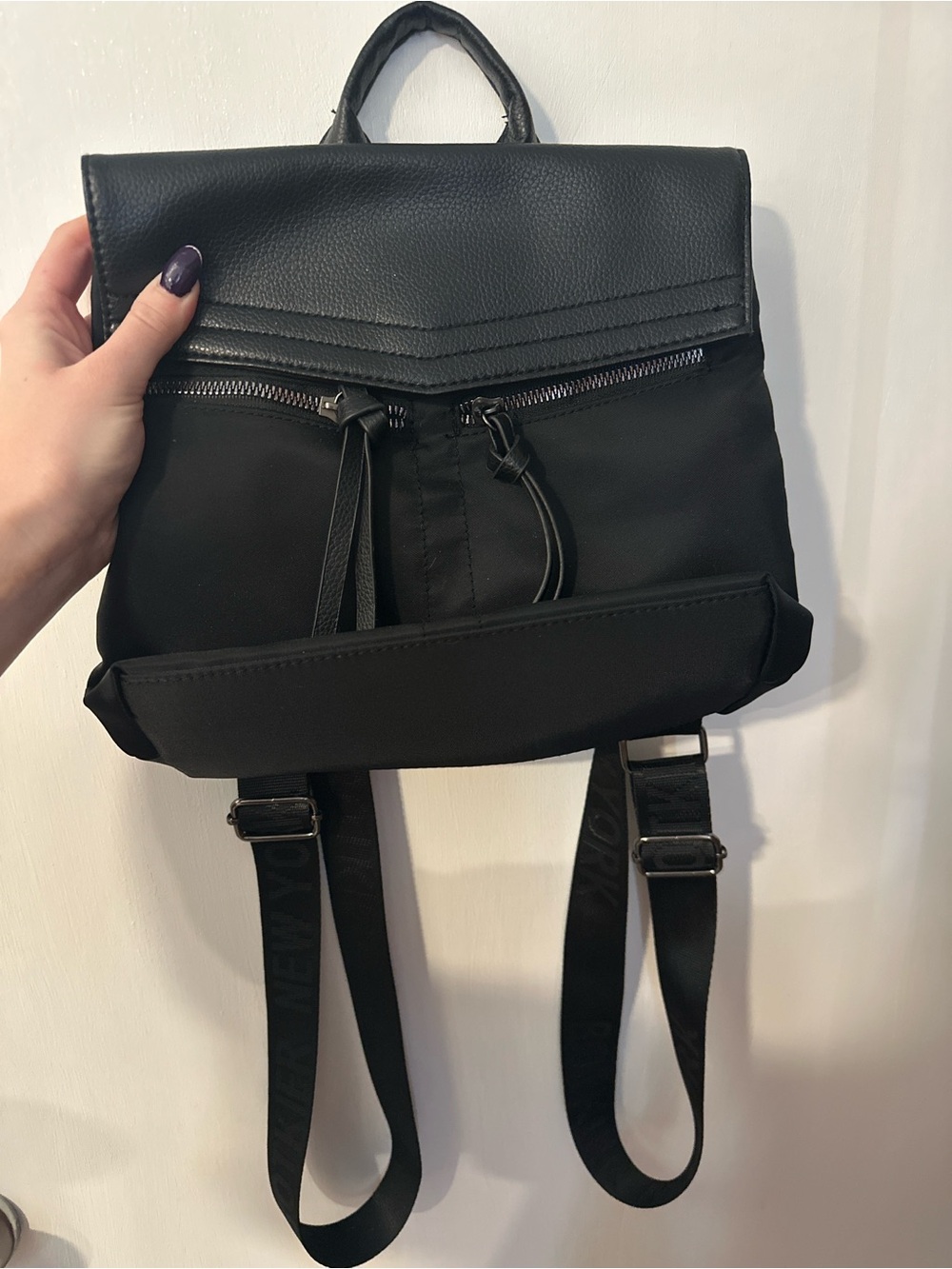 Botkier Black Women's Backpack with Zip Front